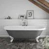 Duke Grey 1695 Double Ended Roll Top Bath with Ball & Claw Leg Set - Victorian Plumbing