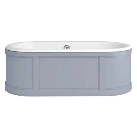 Burlington London 1800mm Double Ended Roll Top Bath with Curved Surround & Waste - Classic Grey 4 Burlington London 1800mm Double Ended Roll Top Bath with Curved Surround & Waste - Classic Grey - Image 2