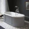 Burlington London 1800mm Double Ended Roll Top Bath with Curved Surround & Waste - Classic Grey 1 Burlington London 1800mm Double Ended Roll Top Bath with Curved Surround & Waste - Classic Grey -Deals Freestanding Baths Store E22G prod