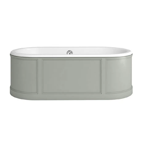 Burlington London 1800mm Double Ended Roll Top Bath with Curved Surround & Waste - Dark Olive 3 Burlington London 1800mm Double Ended Roll Top Bath with Curved Surround & Waste - Dark Olive