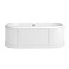 Burlington London 1800mm Double Ended Roll Top Bath with Curved Surround & Waste - Matt White 2 Burlington London 1800mm Double Ended Roll Top Bath with Curved Surround & Waste - Matt White -Deals Freestanding Baths Store E22W P
