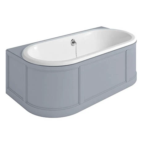 Burlington London 1800mm Back to Wall Bath with Curved Surround & Waste - Classic Grey | Double Ended Roll Top Bath 3 Burlington London 1800mm Back to Wall Bath with Curved Surround & Waste - Classic Grey | Double Ended Roll Top Bath