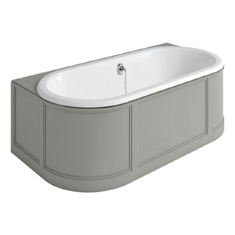 Burlington London 1800mm Back to Wall Bath with Curved Surround & Waste - Dark Olive | Double Ended Roll Top Bath 3 Burlington London 1800mm Back to Wall Bath with Curved Surround & Waste - Dark Olive | Double Ended Roll Top Bath