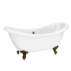 Earl 1750 Double Ended Roll Top Slipper Bath with Antique Brass Leg Set - Victorian Plumbing 8 Earl 1750 Double Ended Roll Top Slipper Bath with Antique Brass Leg Set - Victorian Plumbing -Deals Freestanding Baths Store EARL1750AB detail01 460