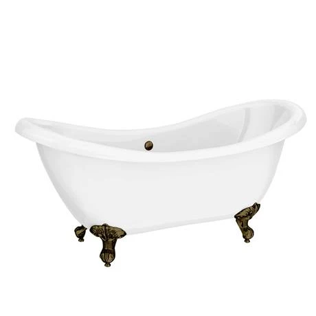 Earl 1750 Double Ended Roll Top Slipper Bath with Antique Brass Leg Set - Victorian Plumbing 4 Earl 1750 Double Ended Roll Top Slipper Bath with Antique Brass Leg Set - Victorian Plumbing - Image 2