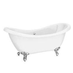 Earl 1750 Double Ended Roll Top Slipper Bath with Chrome Leg Set | Victorian Plumbing -Deals Freestanding Baths Store Earl 1750 Double Ended Roll Top Slipper Bath with Chrome Leg Set detail1 460