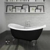 Earl Black 1750 Double Ended Roll Top Slipper Bath with Ball & Claw Leg Set - Victorian Plumbing -Deals Freestanding Baths Store Earl Black 1750 Double Ended Roll Top Slipper Bath n p