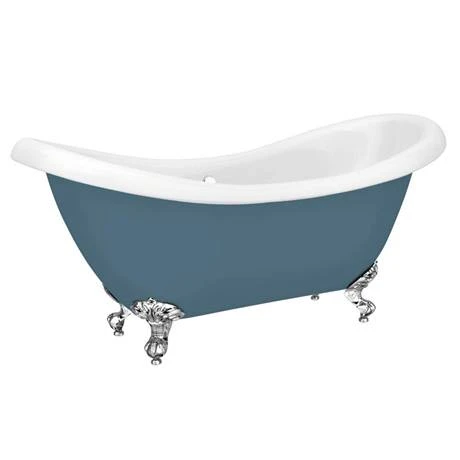 Earl Blue 1750 Double Ended Roll Top Slipper Bath with Ball & Claw Leg Set - Victorian Plumbing 8 Earl Blue 1750 Double Ended Roll Top Slipper Bath with Ball & Claw Leg Set - Victorian Plumbing - Image 6