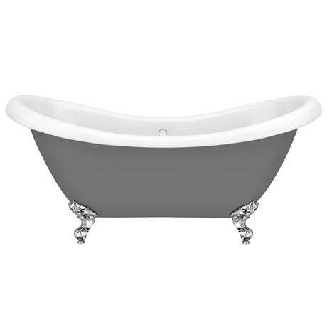 Earl Grey 1750 Double Ended Roll Top Slipper Bath with Ball & Claw Leg Set - Victorian Plumbing 4 Earl Grey 1750 Double Ended Roll Top Slipper Bath with Ball & Claw Leg Set - Victorian Plumbing - Image 2