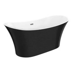 Nova Black Sparkle 1750 Modern Double Ended Slipper Bath - Freestanding Luxury Bath Tub 11 Nova Black Sparkle 1750 Modern Double Ended Slipper Bath - Freestanding Luxury Bath Tub -Deals Freestanding Baths Store FB60BLK d1 460