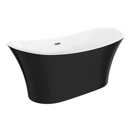 Nova Black Sparkle 1750 Modern Double Ended Slipper Bath - Freestanding Luxury Bath Tub 7 Nova Black Sparkle 1750 Modern Double Ended Slipper Bath - Freestanding Luxury Bath Tub - Image 5
