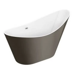 Nova Titanium Silver 1570 Modern Small Freestanding Slipper Bath | Compact Luxury Bath | Nova Bathrooms -Deals Freestanding Baths Store FB62TSIL d4 460