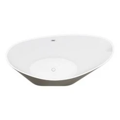 Nova Titanium Silver 1570 Modern Small Freestanding Slipper Bath | Compact Luxury Bath | Nova Bathrooms -Deals Freestanding Baths Store FB62TSIL n d3 460