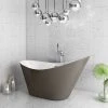 Nova Titanium Silver 1570 Modern Small Freestanding Slipper Bath | Compact Luxury Bath | Nova Bathrooms