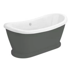 Chatsworth Dark Grey 1770 Double Ended Slipper Roll Top Bath | Luxury Freestanding Bath -Deals Freestanding Baths Store GRYFB29 detail1 460