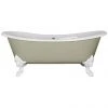 Hurlingham Belvoir 0TH Cast Iron Roll Top Bath with White Feet - 1840x780mm | Luxury Freestanding Bath -Deals Freestanding Baths Store HUR034 036 p