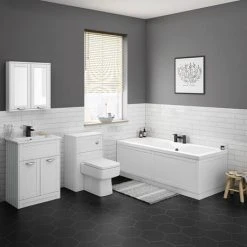 Keswick White 1700mm Traditional Bath Front Panel - Premium Quality Bath Panel -Deals Freestanding Baths Store KES WHT FP detail1 460