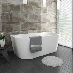 Apollo 1500 x 750mm Small Back To Wall Modern Curved Bath | Victorian Plumbing
