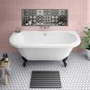 Admiral 1685 Back To Wall Roll Top Bath with Matt Black Leg Set | Victorian Plumbing -Deals Freestanding Baths Store MBADMIRAL1685B n p