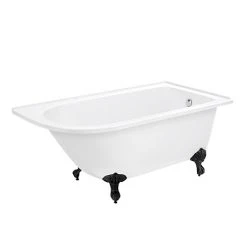 Appleby 1550 Roll Top Shower Bath with Matt Black Leg Set - Victorian Plumbing