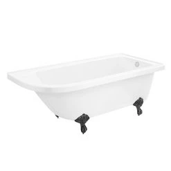 Appleby 1700 Roll Top Shower Bath with Matt Black Leg Set - Victorian Plumbing