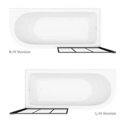 Appleby 1700 Roll Top Shower Bath with Matt Black Grid Screen & Leg Set | Victorian Plumbing -Deals Freestanding Baths Store MBAP17BS n d4 460