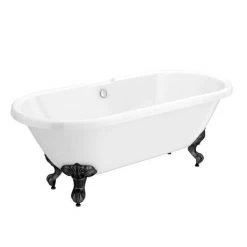 Duke 1795 Traditional Roll Top Bath with Matt Black Leg Set | Victorian Plumbing 7 Duke 1795 Traditional Roll Top Bath with Matt Black Leg Set | Victorian Plumbing -Deals Freestanding Baths Store MBDUKE1795B d2 460