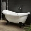 Earl 1750 Double Ended Roll Top Slipper Bath with Matt Black Leg Set | Victorian Plumbing 1 Earl 1750 Double Ended Roll Top Slipper Bath with Matt Black Leg Set | Victorian Plumbing -Deals Freestanding Baths Store MBEARL1750B n p