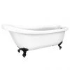 Oxford 1710 Roll Top Slipper Bath with Matt Black Leg Set | Victorian Plumbing -Deals Freestanding Baths Store MBOX1710B p
