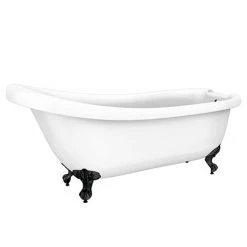 Oxford 1710 Roll Top Slipper Bath with Matt Black Leg Set | Victorian Plumbing