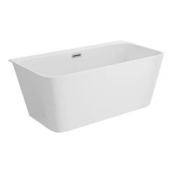 Arezzo Mileto Square Back to Wall Modern Freestanding Bath - 1500 x 760mm -Deals Freestanding Baths Store MBTW15W detail03 460