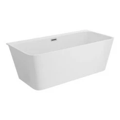 Mileto Square Back to Wall Modern Bath 1700 x 800mm - Sleek Freestanding Design | Victorian Plumbing -Deals Freestanding Baths Store MBTW17W D5 460
