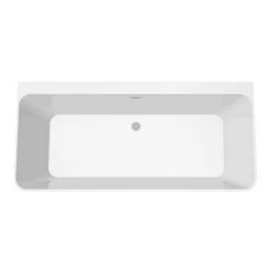 Mileto Square Back to Wall Modern Bath 1700 x 800mm - Sleek Freestanding Design | Victorian Plumbing -Deals Freestanding Baths Store MBTW17W d3 460