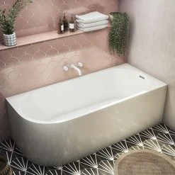 Monza 1700 x 750 Curved Free Standing Corner Bath - Modern Freestanding Baths