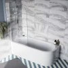 Monza 1700 x 750 Curved Free Standing Corner Bath with Screen - Luxurious Standard Shower Bath