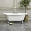 Clearwater Battello 1690 x 800mm ClearStone Gloss White Bath with Classic Chrome Feet | Natural Stone Bath 1 Clearwater Battello 1690 x 800mm ClearStone Gloss White Bath with Classic Chrome Feet | Natural Stone Bath -Deals Freestanding Baths Store N10 L3C n prod