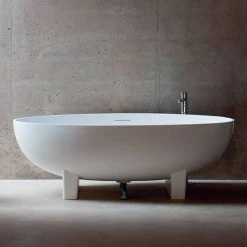 Clearwater Lacrima Natural Stone Bath - Hand Polished White - 1690 x 800mm - N12