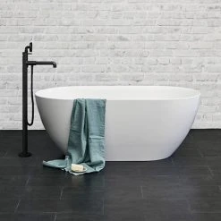 Crosswater MPRO Petite Stone Gloss Freestanding Bath 1500 x 800mm - Modern Luxury Bath