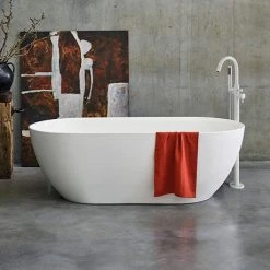 Crosswater MPRO Grande Stone Gloss Freestanding Bath - 1690 x 800mm - Luxurious Natural Stone Bath