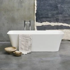 Clearwater Palermo Natural Stone Bath - Hand Polished White, 1790 x 750mm