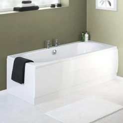 Nuie White Acrylic Front Bath Panel - 4 Size Options | Durable & Stylish Bath Panels