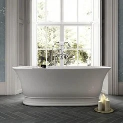 Old London Farringdon L1555 x W740mm Double Ended Freestanding Roll Top Bath - NBB004