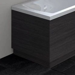 Hudson Reed Hacienda Black 700 End Straight Bath Panel - OFF670 | Premium Bath Panel for Modern Bathrooms