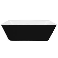 Orion Matt Black Back To Wall Modern Square Bath 1700 x 740mm | Victorian Plumbing 10 Orion Matt Black Back To Wall Modern Square Bath 1700 x 740mm | Victorian Plumbing -Deals Freestanding Baths Store ORI17BLK NW D2 460