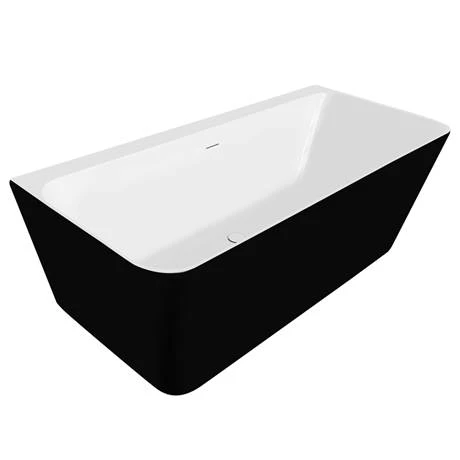 Orion Matt Black Back To Wall Modern Square Bath 1700 x 740mm | Victorian Plumbing 7 Orion Matt Black Back To Wall Modern Square Bath 1700 x 740mm | Victorian Plumbing - Image 5