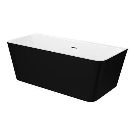 Orion Matt Black Back To Wall Modern Square Bath 1700 x 740mm | Victorian Plumbing 8 Orion Matt Black Back To Wall Modern Square Bath 1700 x 740mm | Victorian Plumbing - Image 6