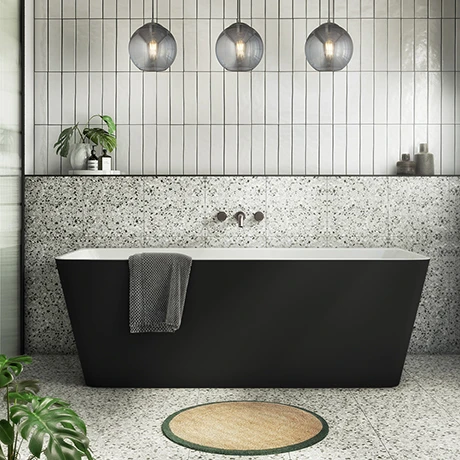 Orion Matt Black Back To Wall Modern Square Bath 1700 x 740mm | Victorian Plumbing 3 Orion Matt Black Back To Wall Modern Square Bath 1700 x 740mm | Victorian Plumbing