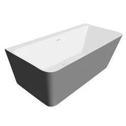Orion Matt Grey Back To Wall Modern Square Bath - 1700 x 740mm | Victorian Plumbing -Deals Freestanding Baths Store ORI17GRY NW D4 460