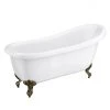 Oxford 1710 Roll Top Slipper Bath with Antique Brass Leg Set - Victorian Plumbing