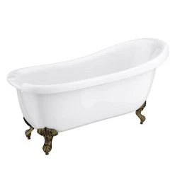 Oxford 1710 Roll Top Slipper Bath with Antique Brass Leg Set - Victorian Plumbing